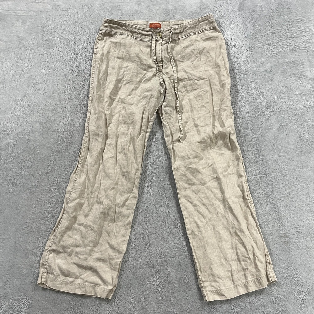 Tommy Bahama Pants Womens 12 Relax Leigh Fit Linen Drawstring Boho Hippie